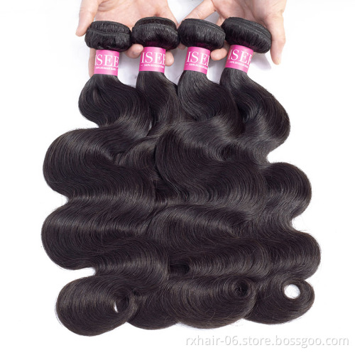 Raw Remy Malaysian Body Wave Hair Bundles With Closure